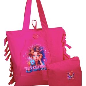 Pink Tote Bag with Pouch